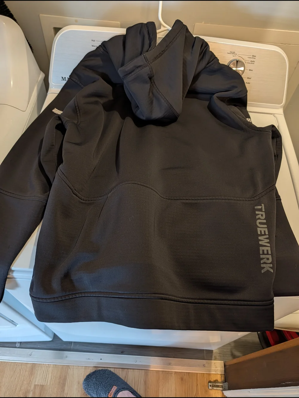 Technical Performance Black Pullover Hoodie - Picture 3 of 7